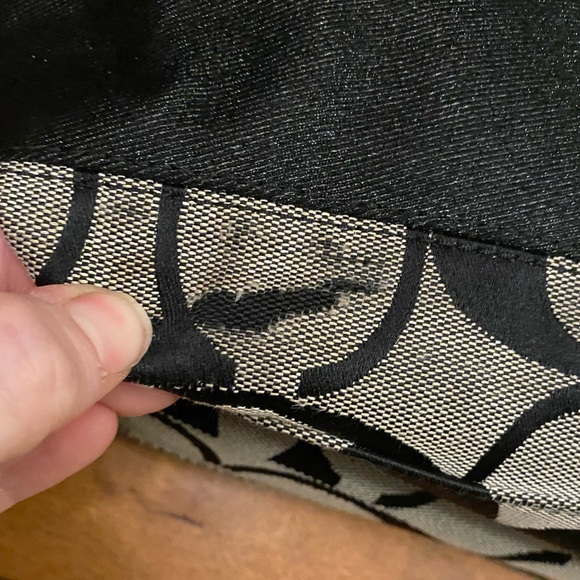 Coach Signature Black Stripe Tote Purse Shoulder handbag F17433 - Picture 11 of 12